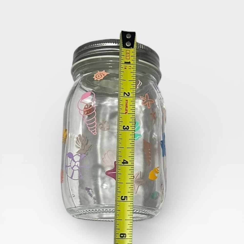 Glass Mason Jar With Shell Design - Picture 4 of 4